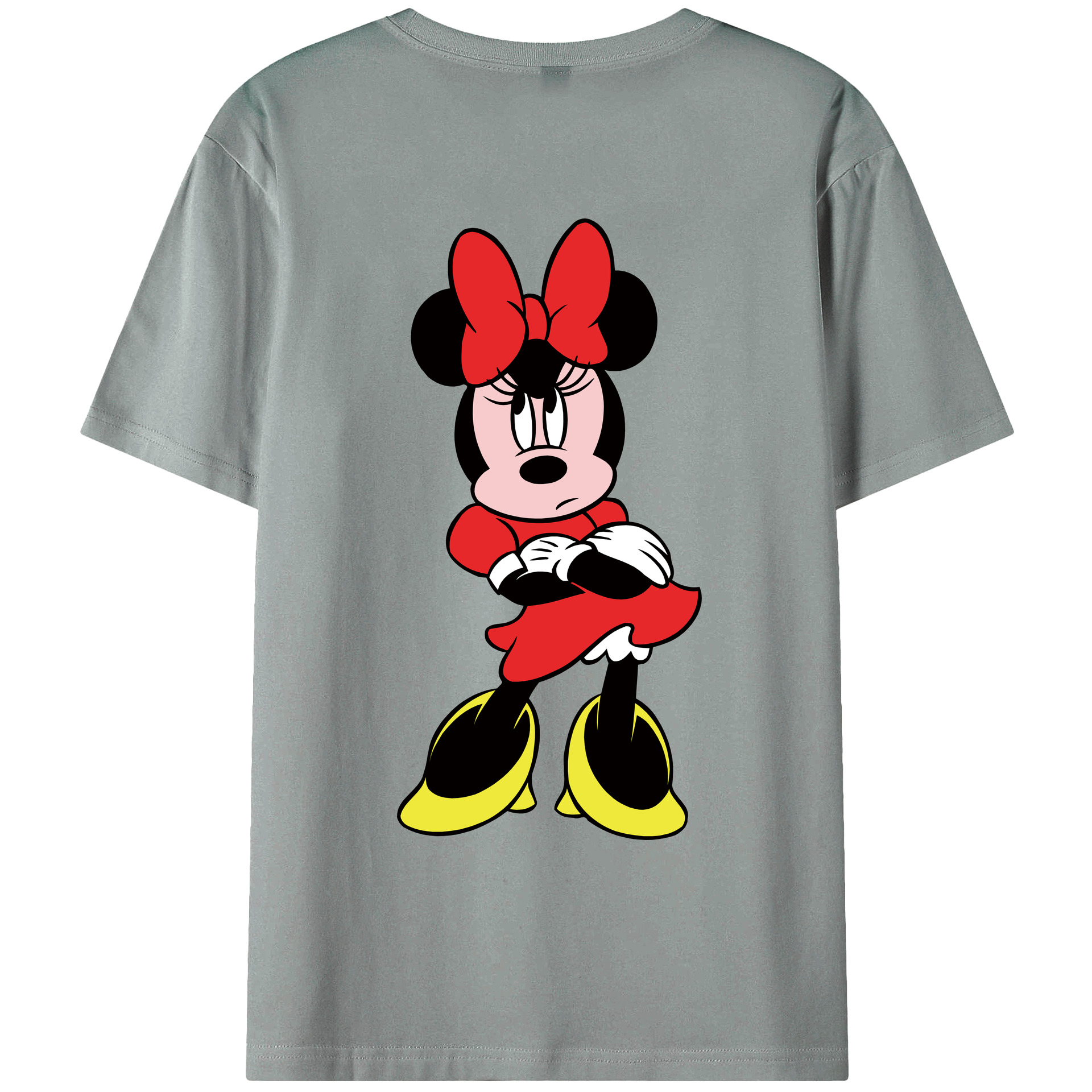 ミッキーマウス Mickey Mouse 綿100％ メンズ半袖Tシャツ（バックプリント） 通気性
